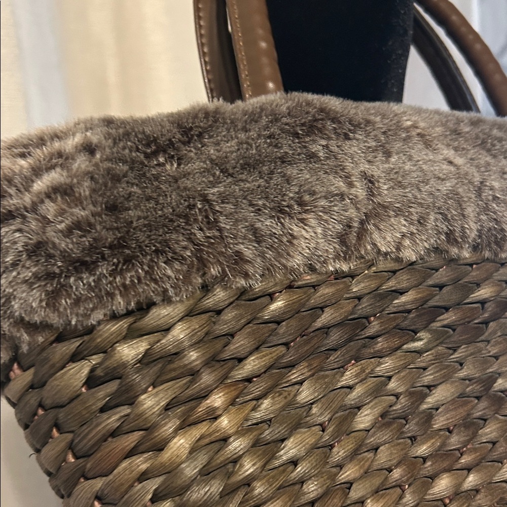 Bath & Body Works Brown Tote with Plush Trim - Picture 3 of 8